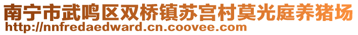 南寧市武鳴區雙橋鎮蘇宮村莫光庭養豬場