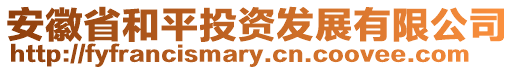 安徽省和平投资发展有限公司