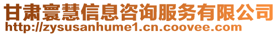 甘肅寰慧信息咨詢服務(wù)有限公司