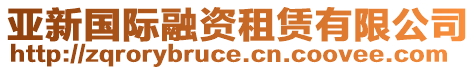 亞新國際融資租賃有限公司