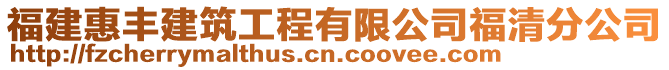 福建惠豐建筑工程有限公司福清分公司