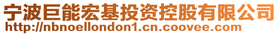寧波巨能宏基投資控股有限公司
