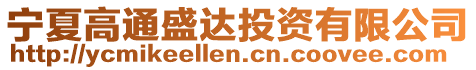 寧夏高通盛達投資有限公司
