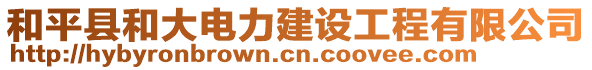 和平縣和大電力建設(shè)工程有限公司