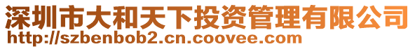 深圳市大和天下投資管理有限公司