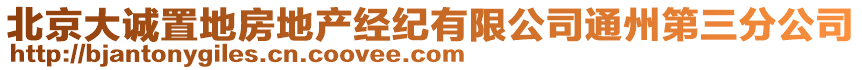 北京大誠置地房地產(chǎn)經(jīng)紀(jì)有限公司通州第三分公司