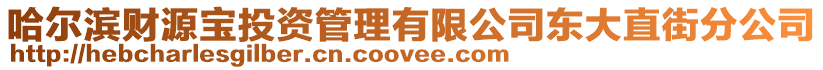 哈爾濱財源寶投資管理有限公司東大直街分公司