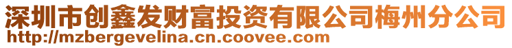 深圳市創鑫發財富投資有限公司梅州分公司