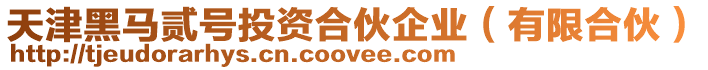 天津黑馬貳號投資合伙企業(yè)(有限合伙)
