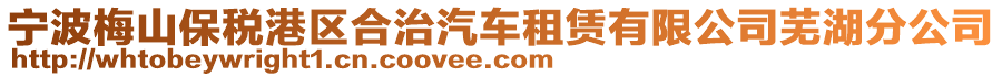 寧波梅山保稅港區(qū)合治汽車租賃有限公司蕪湖分公司