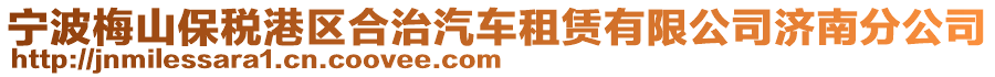 寧波梅山保稅港區(qū)合治汽車租賃有限公司濟南分公司