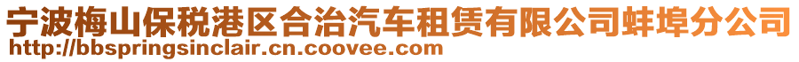 寧波梅山保稅港區(qū)合治汽車租賃有限公司蚌埠分公司