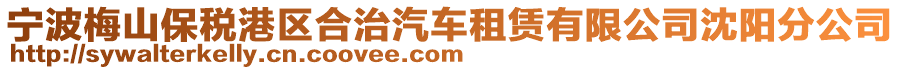 寧波梅山保稅港區(qū)合治汽車租賃有限公司沈陽(yáng)分公司