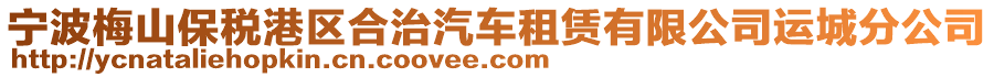 寧波梅山保稅港區(qū)合治汽車租賃有限公司運(yùn)城分公司