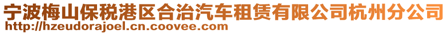 寧波梅山保稅港區(qū)合治汽車租賃有限公司杭州分公司