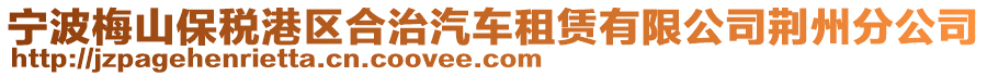 寧波梅山保稅港區(qū)合治汽車租賃有限公司荊州分公司