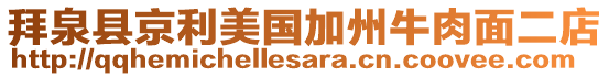 拜泉縣京利美國加州牛肉面二店