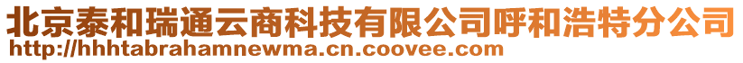 北京泰和瑞通云商科技有限公司呼和浩特分公司