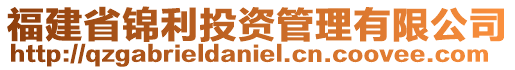 福建省錦利投資管理有限公司