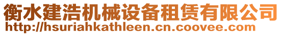 衡水建浩機(jī)械設(shè)備租賃有限公司