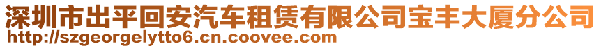 深圳市出平回安汽車租賃有限公司寶豐大廈分公司