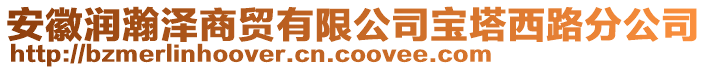 安徽潤瀚澤商貿有限公司寶塔西路分公司