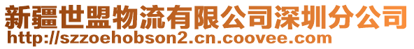 新疆世盟物流有限公司深圳分公司