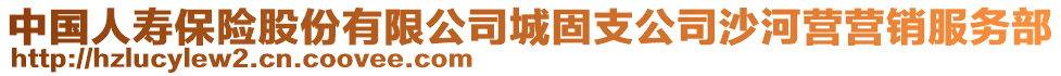 中國人壽保險股份有限公司城固支公司沙河營營銷服務(wù)部