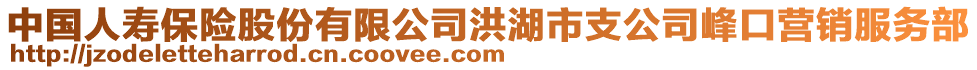 中國人壽保險股份有限公司洪湖市支公司峰口營銷服務(wù)部