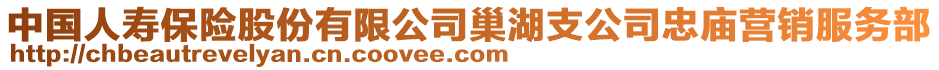 中國人壽保險股份有限公司巢湖支公司忠廟營銷服務(wù)部