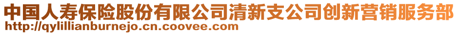 中國(guó)人壽保險(xiǎn)股份有限公司清新支公司創(chuàng)新?tīng)I(yíng)銷(xiāo)服務(wù)部