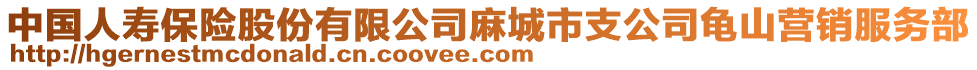 中國(guó)人壽保險(xiǎn)股份有限公司麻城市支公司龜山營(yíng)銷服務(wù)部