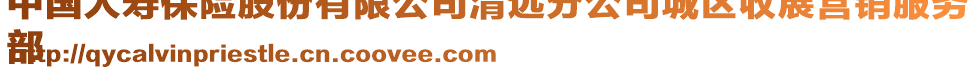 中國人壽保險(xiǎn)股份有限公司清遠(yuǎn)分公司城區(qū)收展?fàn)I銷服務(wù)
部