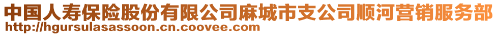 中國(guó)人壽保險(xiǎn)股份有限公司麻城市支公司順河營(yíng)銷服務(wù)部