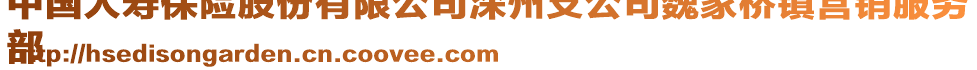 中國人壽保險股份有限公司深州支公司魏家橋鎮(zhèn)營銷服務
部