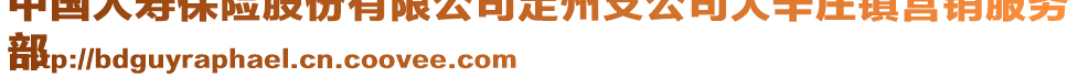 中國人壽保險(xiǎn)股份有限公司定州支公司大辛莊鎮(zhèn)營銷服務(wù)
部