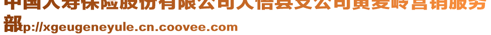 中國(guó)人壽保險(xiǎn)股份有限公司大悟縣支公司黃麥嶺營(yíng)銷服務(wù)
部