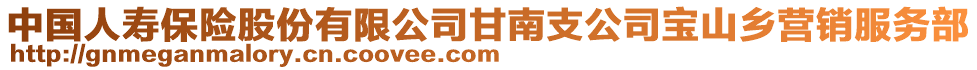 中國人壽保險股份有限公司甘南支公司寶山鄉(xiāng)營銷服務(wù)部