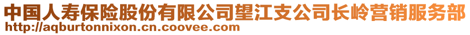 中國(guó)人壽保險(xiǎn)股份有限公司望江支公司長(zhǎng)嶺營(yíng)銷服務(wù)部