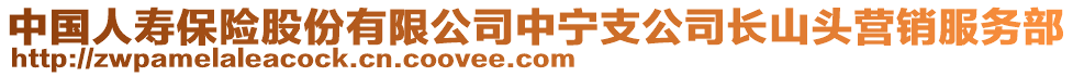 中國(guó)人壽保險(xiǎn)股份有限公司中寧支公司長(zhǎng)山頭營(yíng)銷服務(wù)部