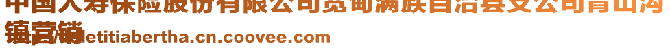 中國(guó)人壽保險(xiǎn)股份有限公司寬甸滿族自治縣支公司青山溝
鎮(zhèn)營(yíng)銷