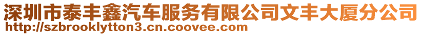 深圳市泰豐鑫汽車服務(wù)有限公司文豐大廈分公司