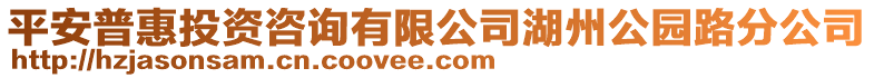 平安普惠投資咨詢有限公司湖州公園路分公司