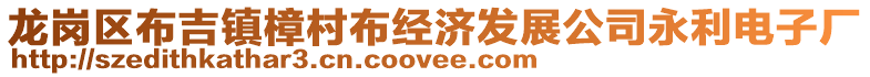 龍崗區布吉鎮樟村布經濟發展公司永利電子廠