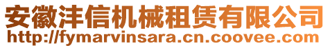 安徽沣信机械租赁有限公司