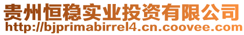 貴州恒穩實業投資有限公司