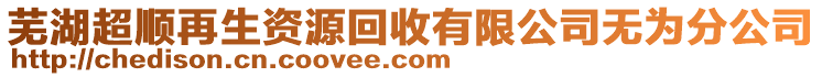 蕪湖超順再生資源回收有限公司無為分公司