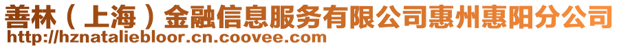 善林（上海）金融信息服務(wù)有限公司惠州惠陽分公司