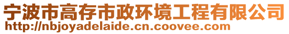 寧波市高存市政環(huán)境工程有限公司