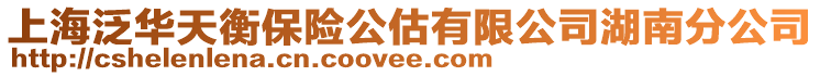 上海泛華天衡保險公估有限公司湖南分公司